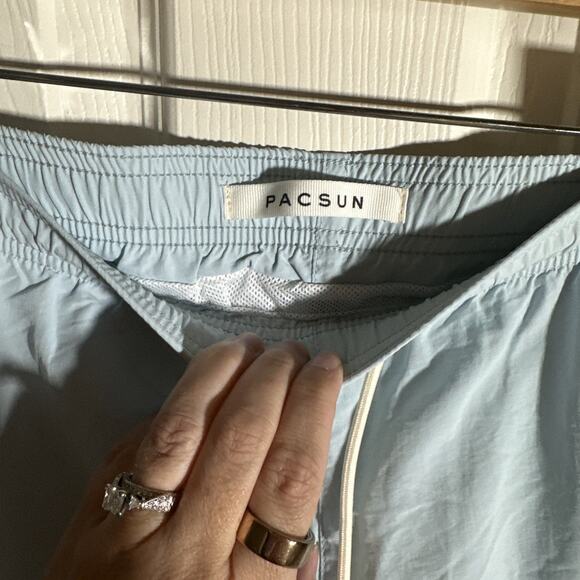 PacSun Mens Large L Light Aqua Blue Outdoor Mesh Lined Swim Board Shorts 6” - Picture 5 of 6